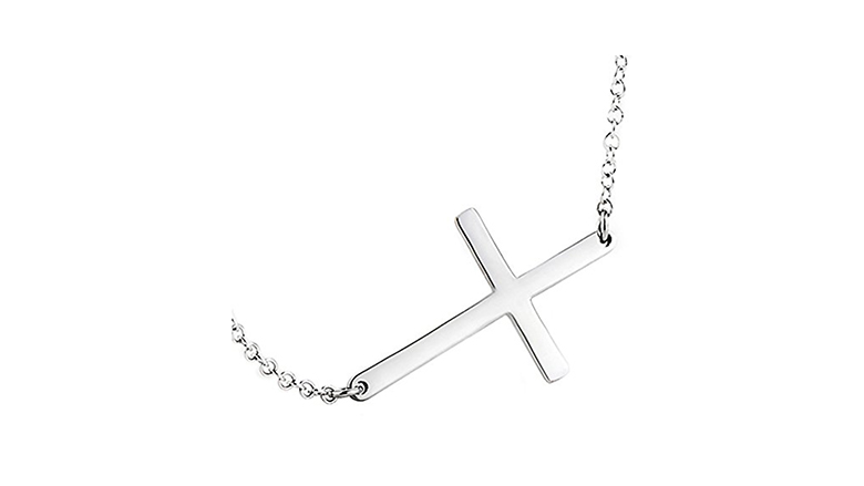 & Ruby 18in Cross Necklace Best Birthday Gift Sterling Silver & Gold-plated Dia 
